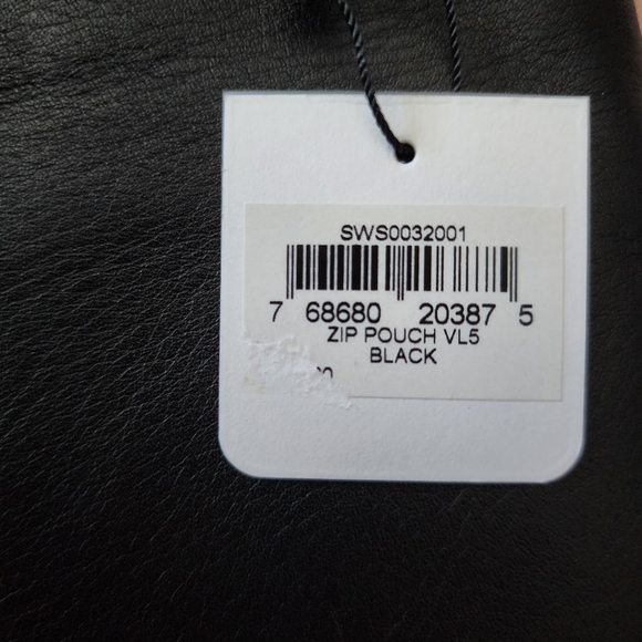 Skagen Denmark zip pouch wristlet black leather - Picture 4 of 11